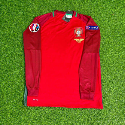 Portugal EURO 2016 Final Long Sleeve Retro Football Jersey Kit
