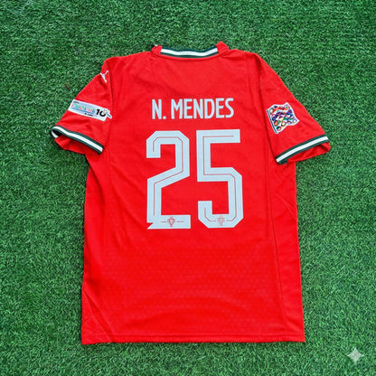 Nuno Mendes Portugal UEFA Nations League Winner Red Football Jersey