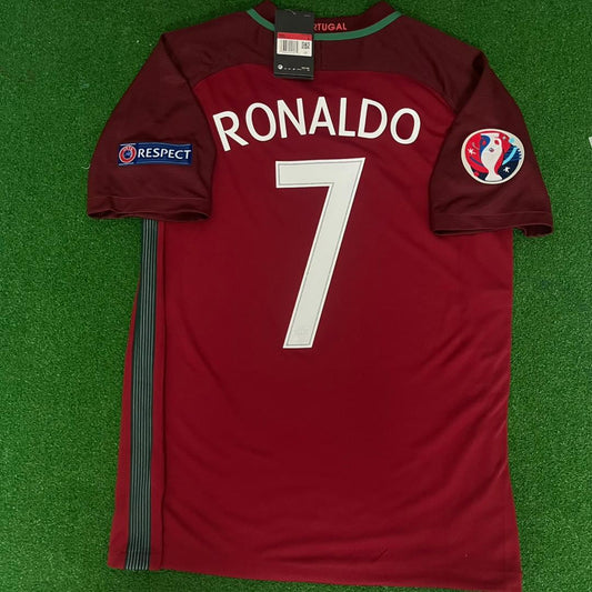 Portugal Cristiano Ronaldo EURO 2016 Final Retro Jersey Trikot Maglia Soccer Kit
