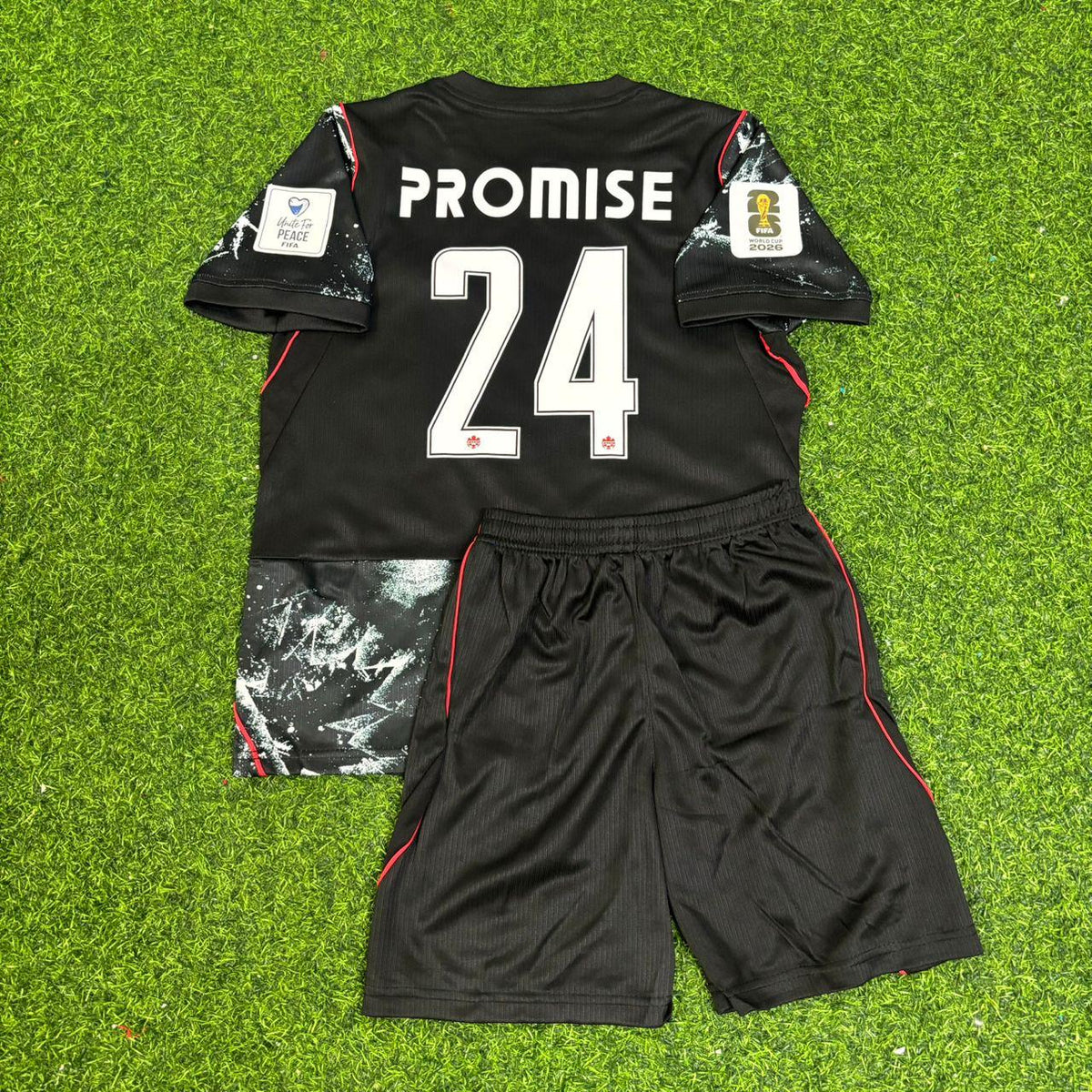 Promise David Canada 2026 World Cup Black Kids Football Jersey Paradise Edition