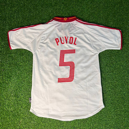 Carles Puyol 02-03 Spain White Retro Football Jersey
