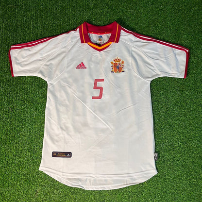 Carles Puyol 02-03 Spain White Retro Football Jersey
