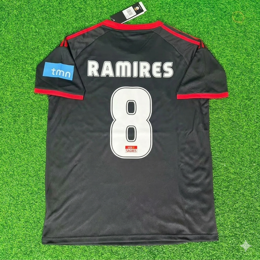 Ramires 8 Benfica 2009/2010 Away Black Retro Football Jersey Kit