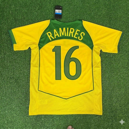 Ramires 16 Brazil Retro Football Jersey Kit