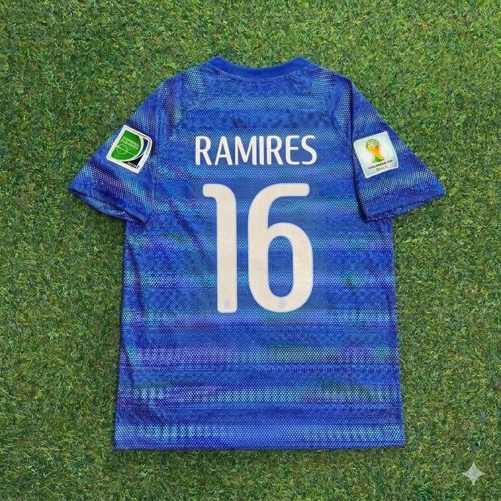 Ramires 16- 2014 World Cup Retro Blue Football Jersey