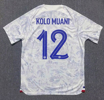 France World Cup 2022 Randel Kolo Muani #12 Away Retro Football Jersey
