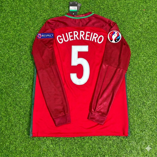 Portugal EURO 2016 Raphaël Guerreiro 5- Final Long Sleeve Retro Football Jersey