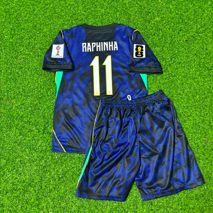 Raphinha #11 Brazil 2026 World Cup Kids New Season Football Jersey Kit