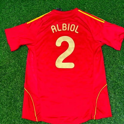 Raul Albiol #2 Spain EURO 2008 Red Home Retro Football Jersey Paradise Edition