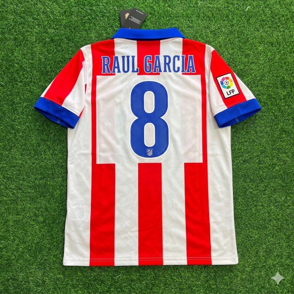 Raul Garcia 8 Atlético Madrid Home 2014/15 Retro Kit Football Jersey