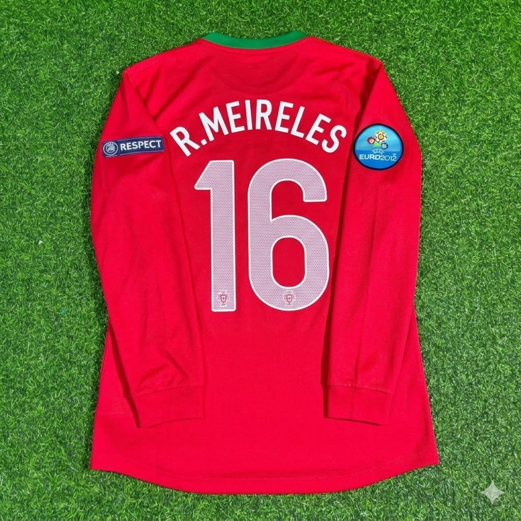 Portugal EURO 2012 Raúl Meireles #16 Long Sleeve Retro Football Jersey
