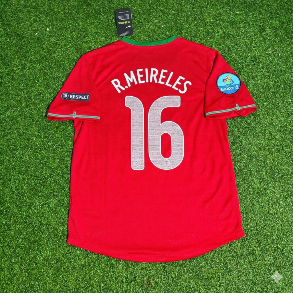 Portugal EURO 2012 Raul Meireles Red Retro Football Jersey Kit