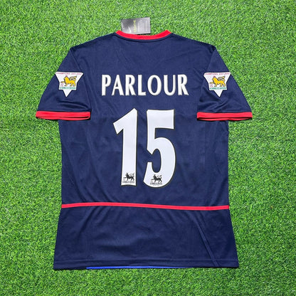 Ray Parlour 15- Arsenal 2002-2004 Black Blue o2 Retro Football Jersey Kit