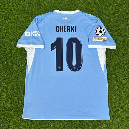 Rayan Cherki #10 Manchester City 2026-27 Home Champions League Patch Football Jersey