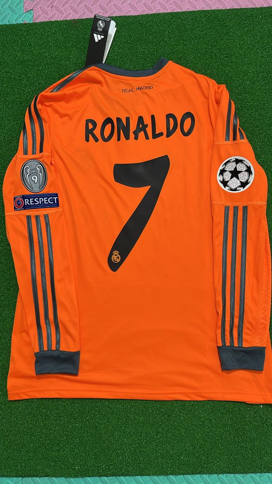 REal madrid Orange Retro Long Sleeve Football Jersey