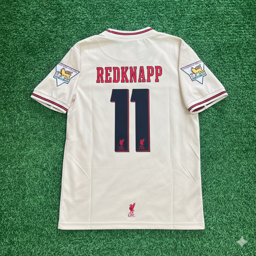 Jamie Redknapp Liverpool 1996 1997 Retro Away White Retro Football Jersey