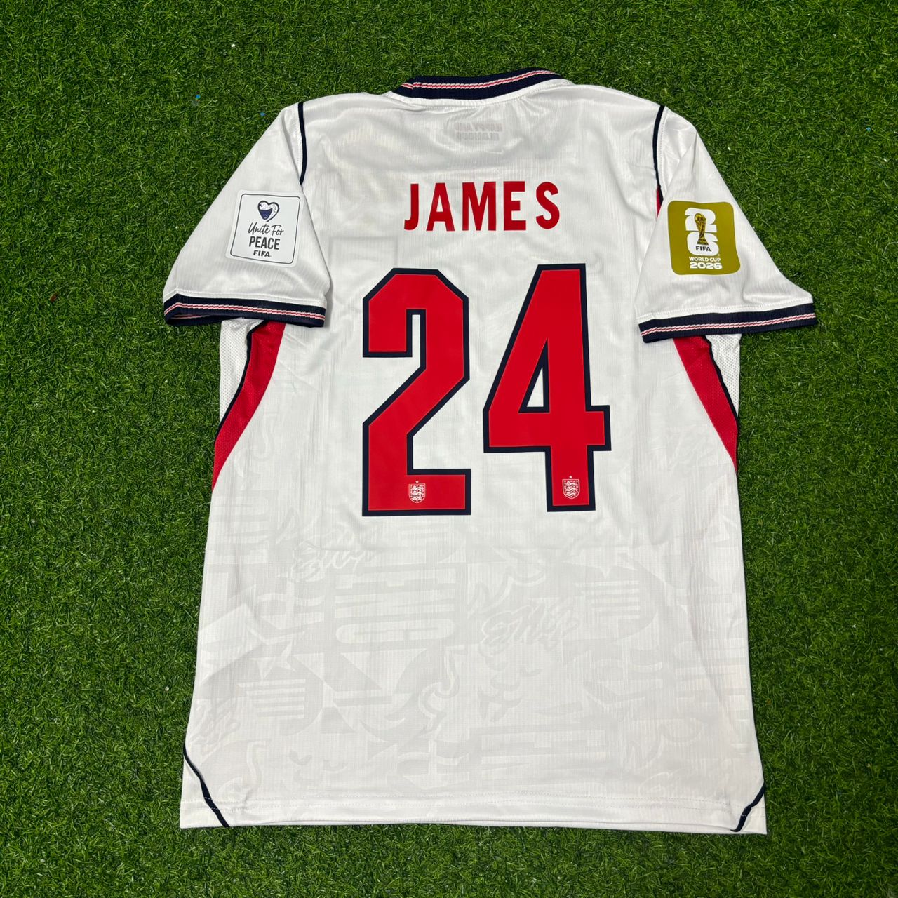 Reece James #24 England 2026 World Cup Home White Football Jersey