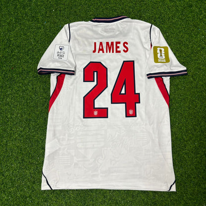 Reece James #24 England 2026 World Cup Home White Football Jersey