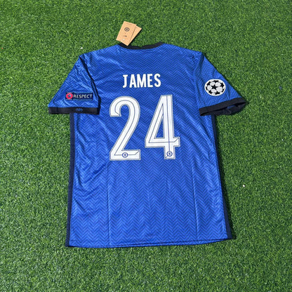 Reece James Chelsea 2021 Champions League Final Porto Blue Retro Football Jersey Kit