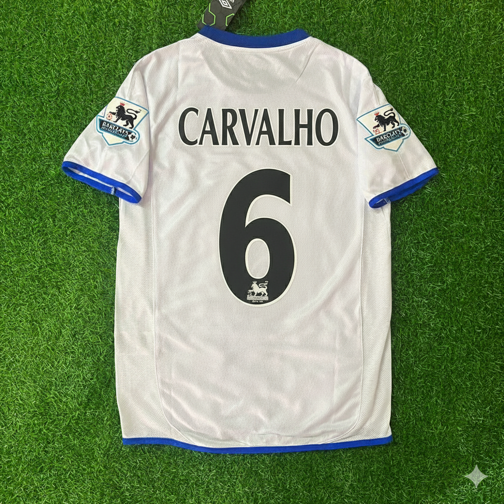 Ricardo Carvalho Chelsea Away 2004 Retro Football Jersey Kit