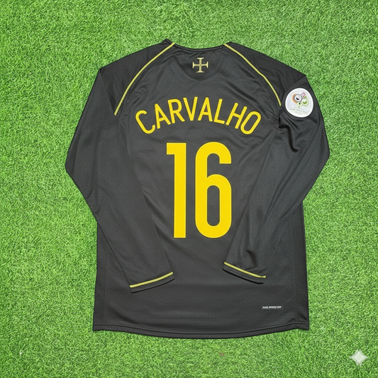 Portugal World Cup 2006 Ricardo Carvalho Long Sleeve Black Retro Football Jersey