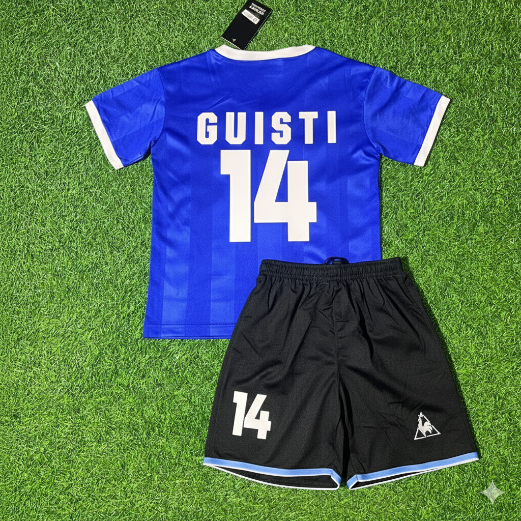 Argentina World Cup 1986 Ricardo Giusti 14- Final Blue Kids Retro Football Jersey Kit