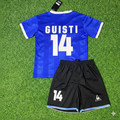 Argentina World Cup 1986 Ricardo Giusti 14- Final Blue Kids Retro Football Jersey Kit