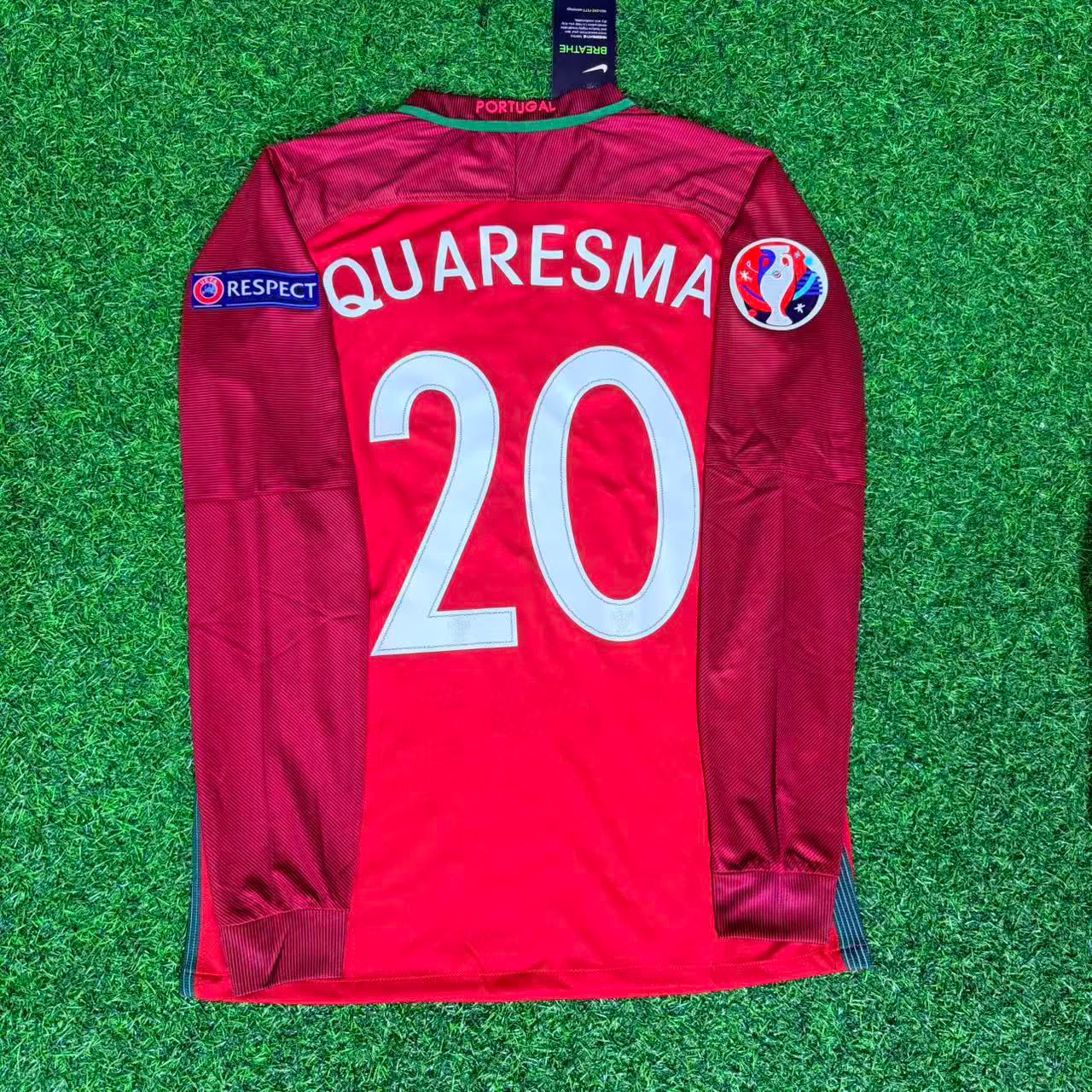 Portugal EURO 2016 Ricardo Quaresma 20- Final Long Sleeve Retro Football Jersey