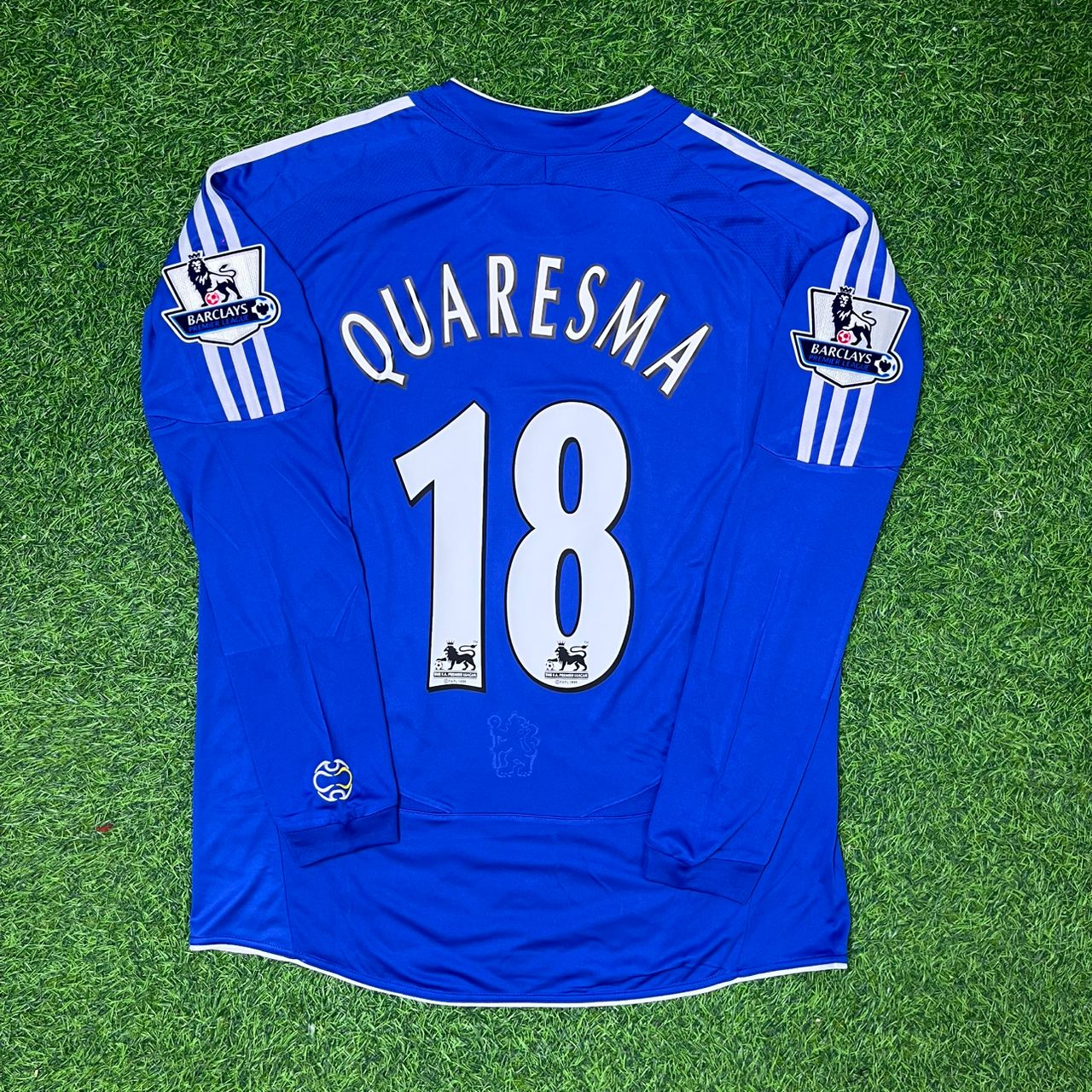 Ricardo Quaresma Chelsea 2007-2008 Long Sleeve EPL Patch Football Jersey Kit