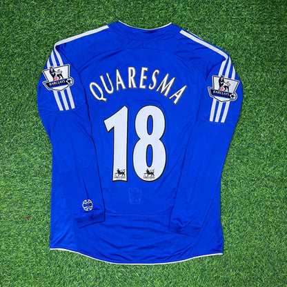 Ricardo Quaresma Chelsea 2007-2008 Long Sleeve EPL Patch Football Jersey Kit