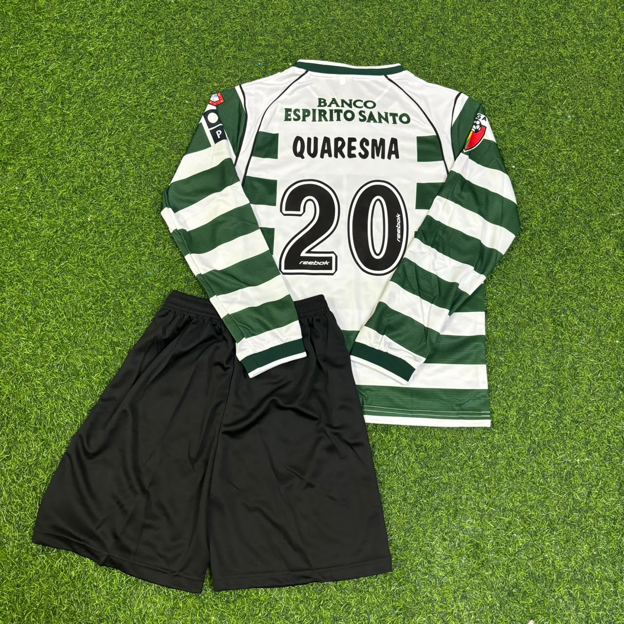 Ricardo Quaresma Sporting Lisbon Long Sleeve Retro Kids Football Jersey