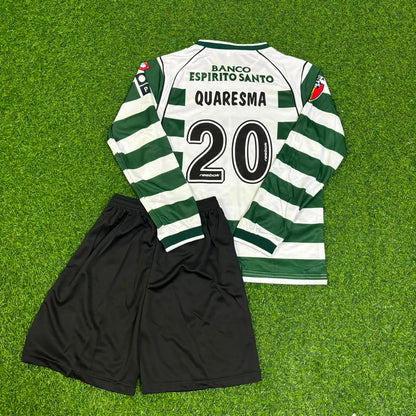 Ricardo Quaresma Sporting Lisbon Long Sleeve Retro Kids Football Jersey