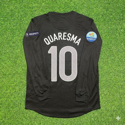 Portugal EURO 2012 Ricardo Quaresma #10 Away Black Long Sleeve Retro Football Jersey
