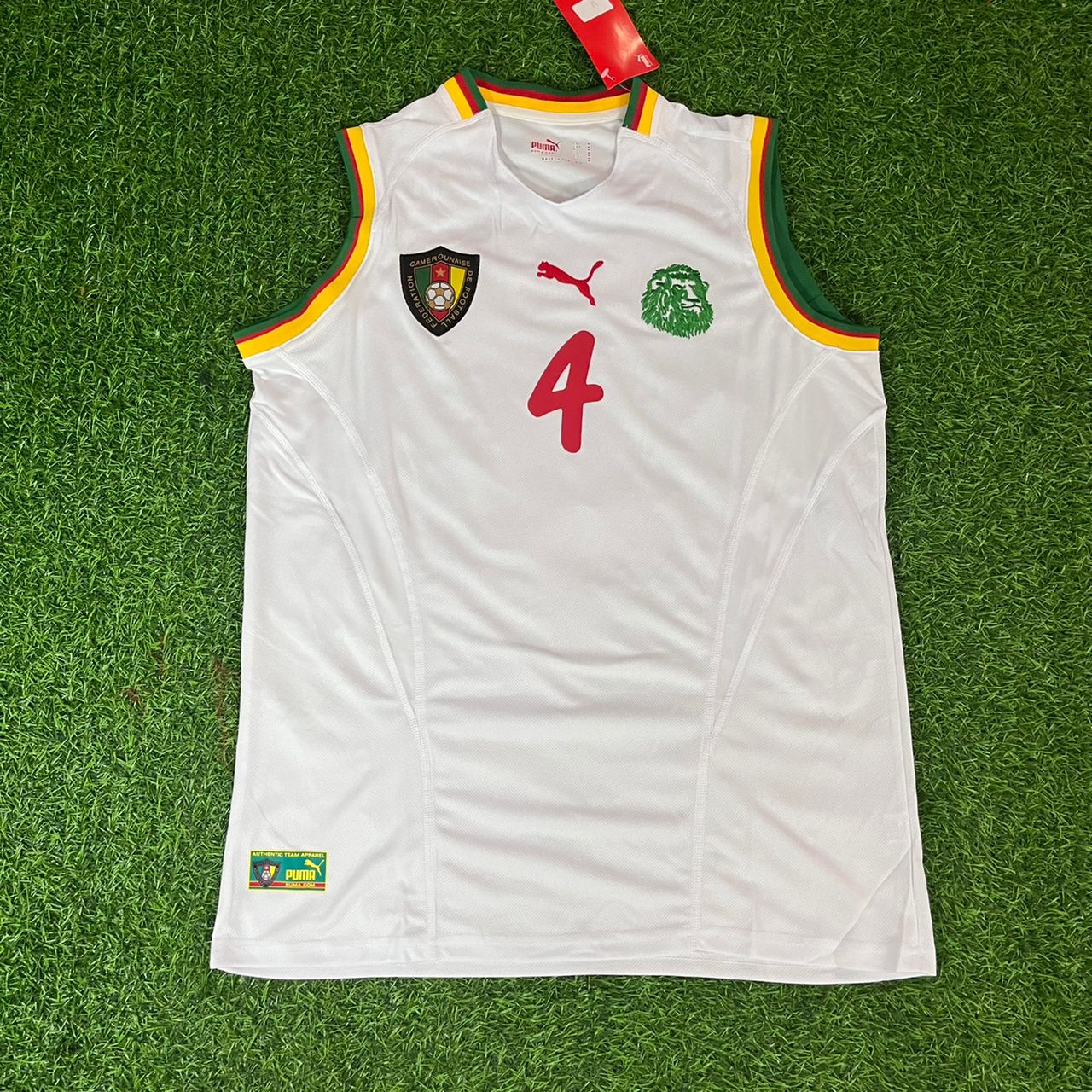 Rigobert Song 4 - Cameroon 2002 World Cup Sleeveless Football Jersey Kit