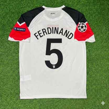 Rio Ferdinand #5 Manchester United 2011 Champions League Final White Football Jersey Kit