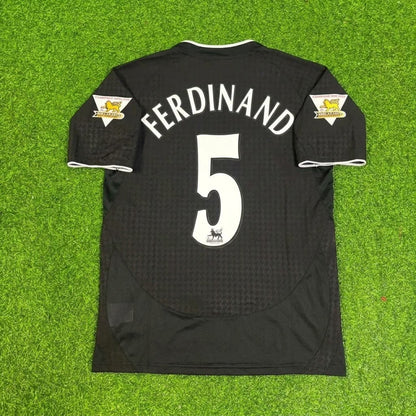 Rio Ferdinand Manchester United 2003 2004 Away Black Retro Football Jersey