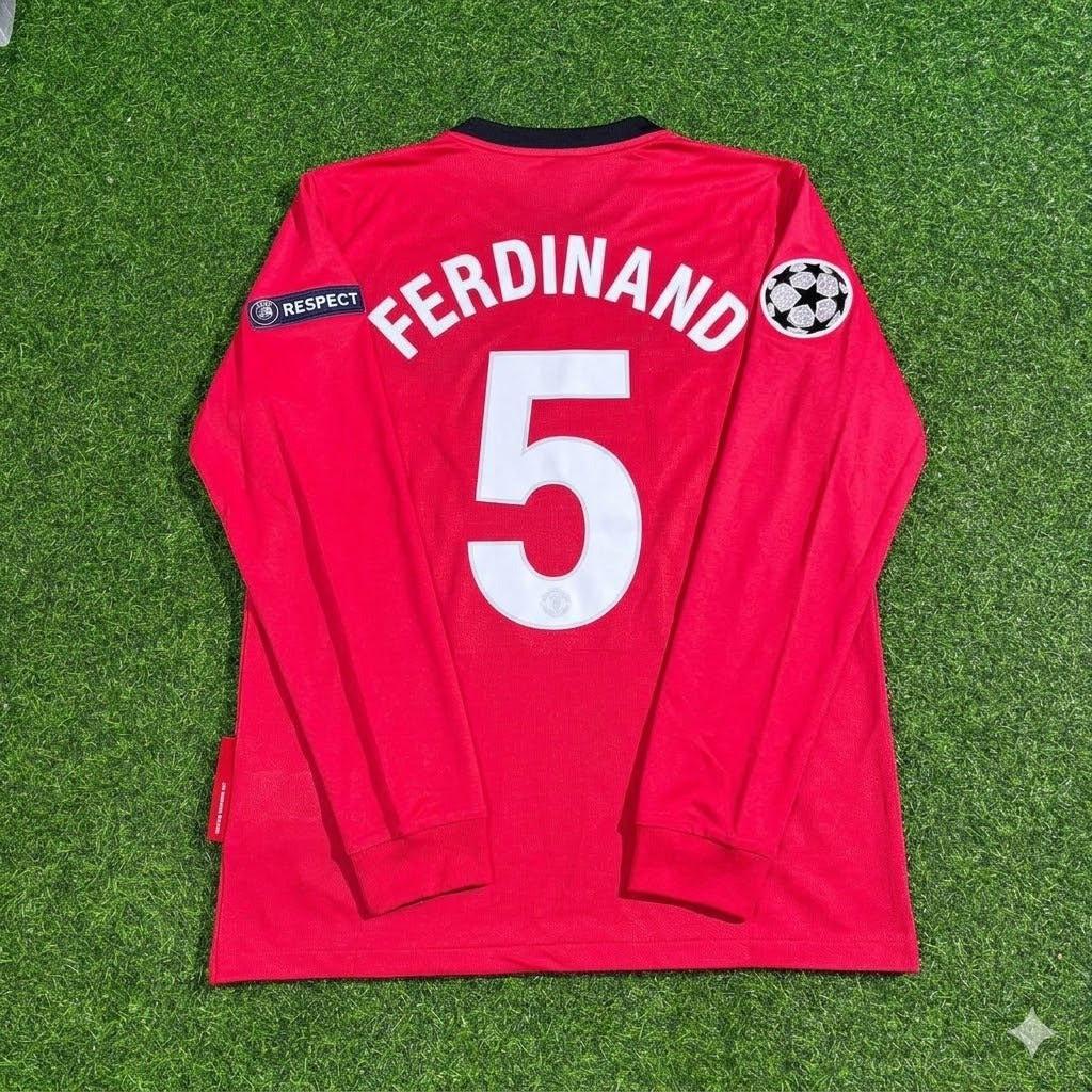 Rio Ferdinand #5 Manchester United 2009-2010 Retro Long Sleeve Football Jersey Kit