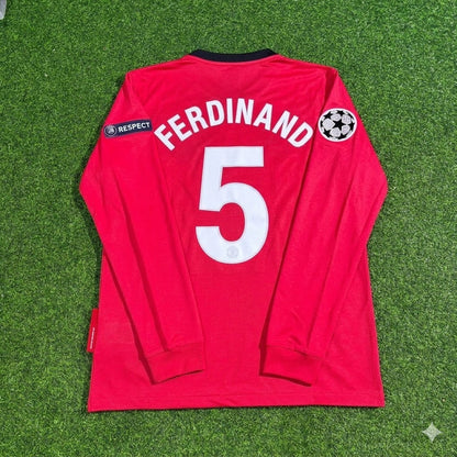 Rio Ferdinand #5 Manchester United 2009-2010 Retro Long Sleeve Football Jersey Kit