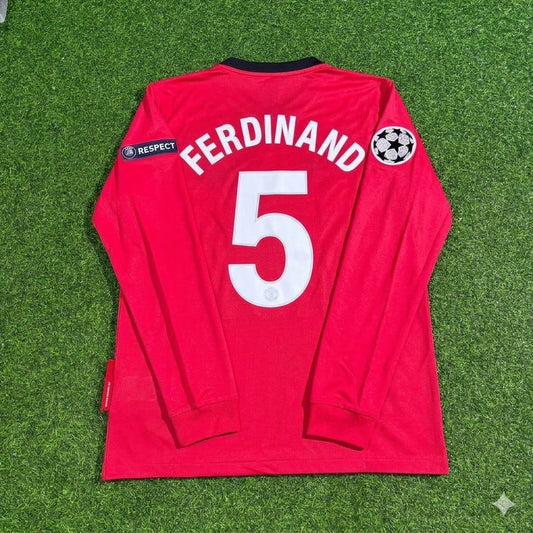 Rio Ferdinand #5 Manchester United 2009-2010 Retro Long Sleeve Football Jersey Kit