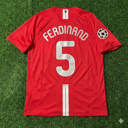 Rio Ferdinand Manchester United Champions League Final Moscow 2008 Retro Red Football Shirt Jersey