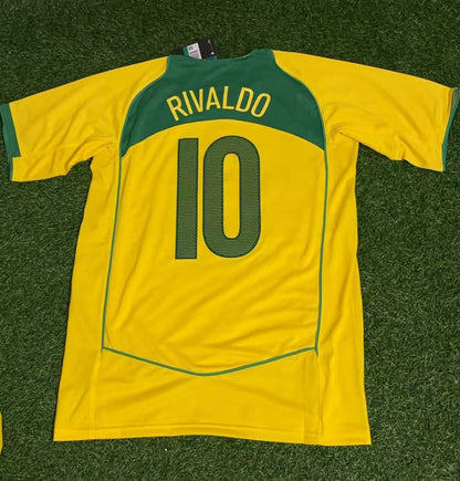 Brazil World Cup 2006 Rivaldo #10 Retro Football Jersey Kit
