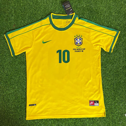 Rivaldo Brazil 1998 World Cup Retro Football Jersey Kit