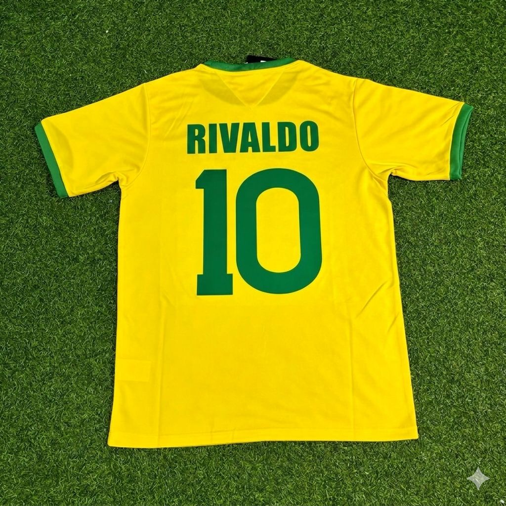 Rivaldo Brazil Retro Home Football Jersey