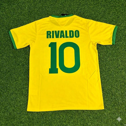 Rivaldo Brazil Retro Home Football Jersey