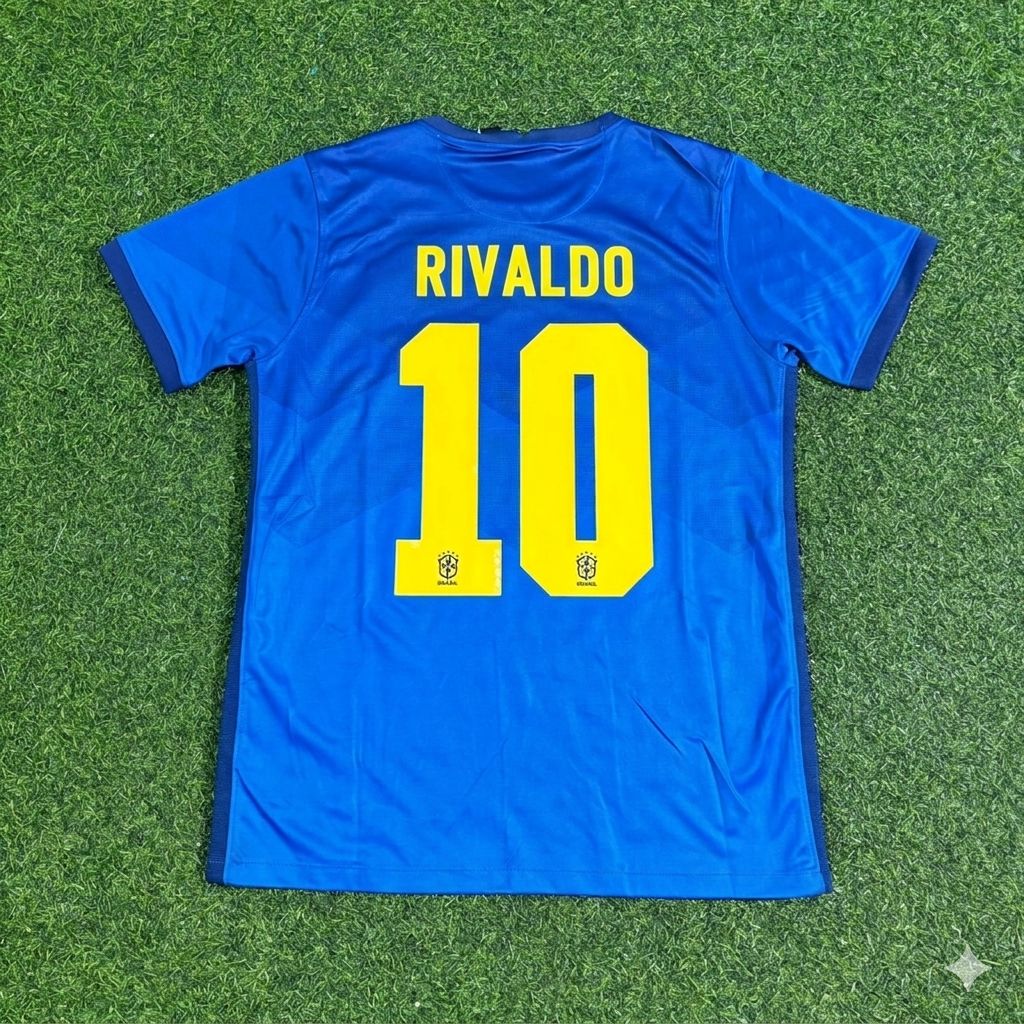 Rivaldo Brazil Blue Football Jersey