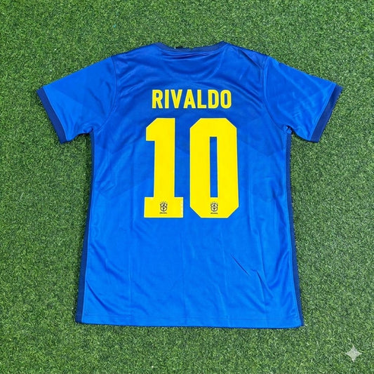 Rivaldo Brazil Blue Football Jersey