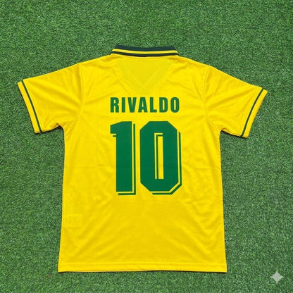 Rivaldo #10 Brazil Retro Football Jersey Kit