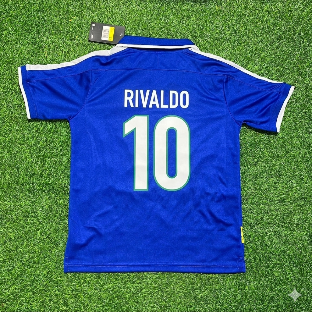 Rivaldo Brazil 1997 Blue Retro Football Jersey Kit