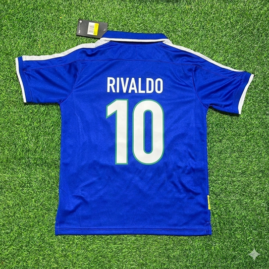 Rivaldo Brazil 1997 Blue Retro Football Jersey Kit