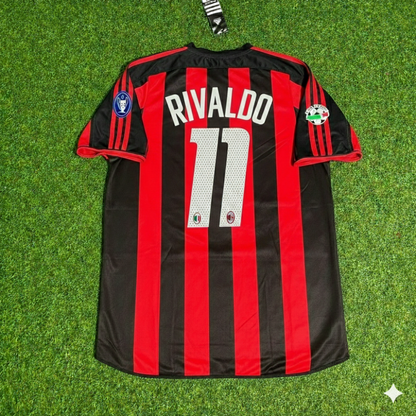 Rivaldo 11 Milan 2003/2004 Home Retro Football Jersey Kit
